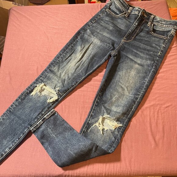 American Eagle Outfitters Super Hi Rise Jegging Blue Jeans - Size 2 short - Picture 2 of 10